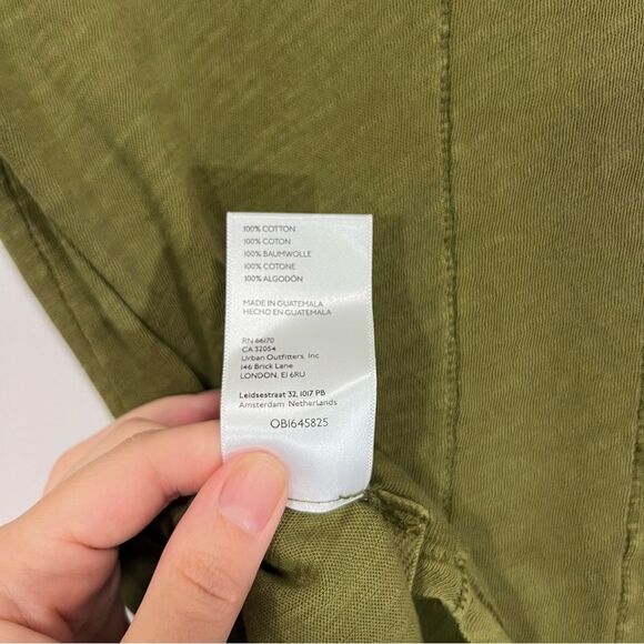 Free People Olive Green Sunny Days Ahead Tee Shirt Top M - Picture 8 of 8